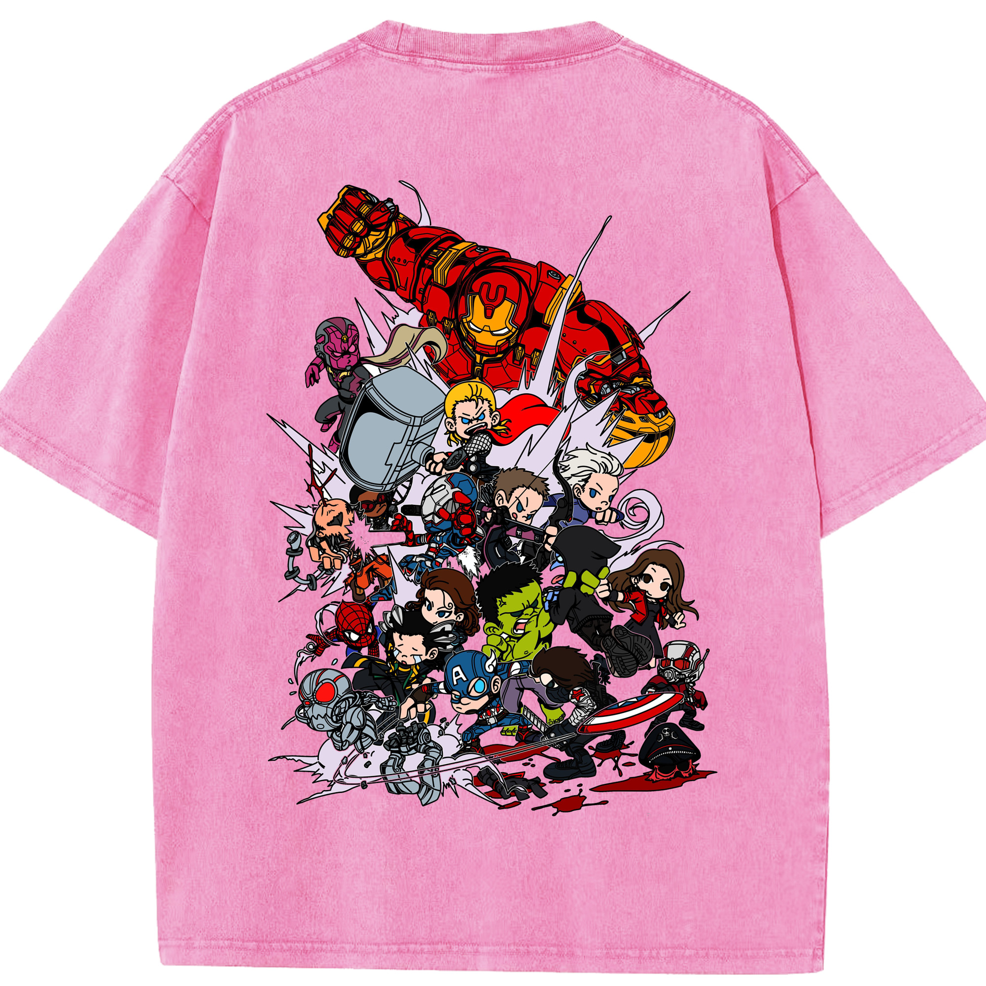 （画像用） アベンジャーズ The Avengers 綿100% ヴィンテージ風 半袖Tシャツ（背面プリント）